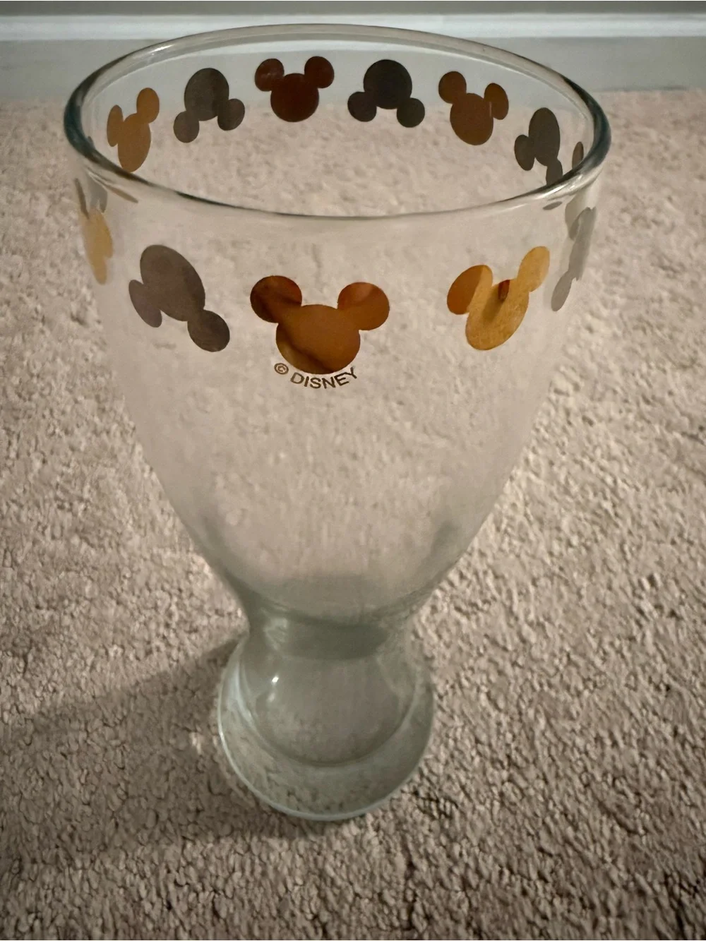 Disney Parks | Vintage Mickey Mouse Gold & Silver Glass Pilsner Tumbler